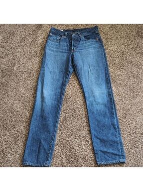 Levis Premium 501 Original Fit High Rise Straight Dark Wash Women's Size 26